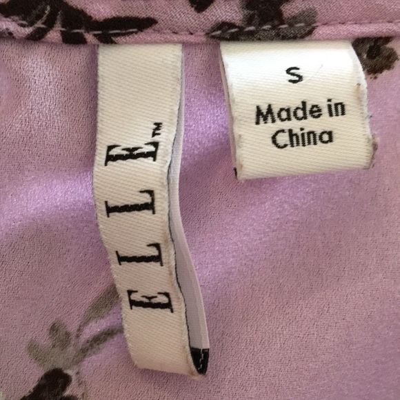 ELLE lavender short-sleeved blouse size S - Picture 5 of 6